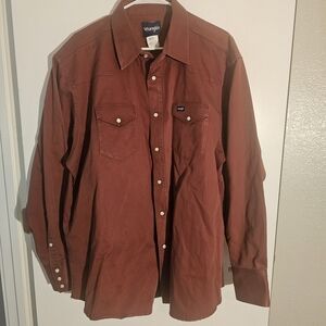 Wrangler Rust Button-Up Shirt